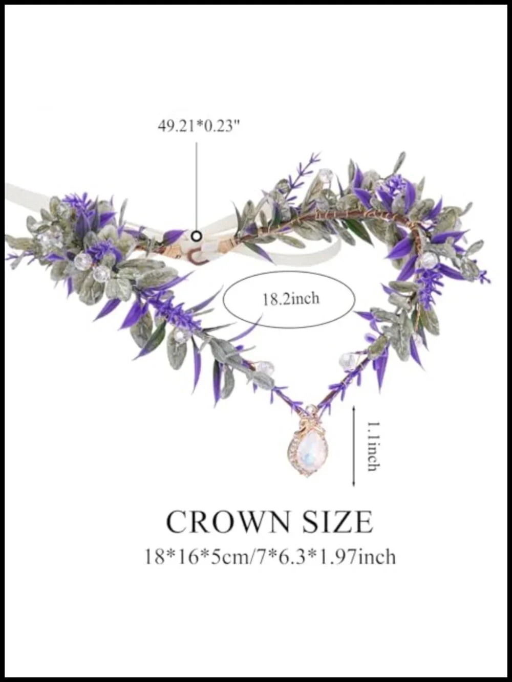 Floral Elf Circlet Rhinestone Woodland Fairy Crown Renaissance Cosplay Headpiece
